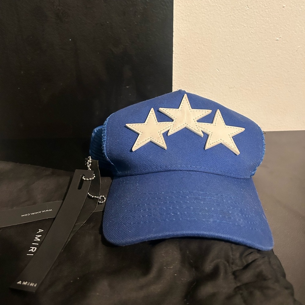 AMIRI Royal Blue Cap with White Star Patches